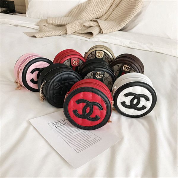 

baby kids handbags fashion korean mini princess purses lovely designer kids round bags girls inclined shoulder bags christmas gifts zfj581, White