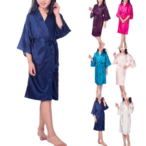 

2020 новая мода весна-лето 4-14 код дети pure color nightgown белье кимоно халаты пижамы нижнее белье pijama mujer, Black;red