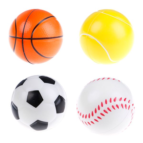 

6pcs hand basketball baseball football tennis exercise soft elastic squuze stress reliever ball kid small ball toy
