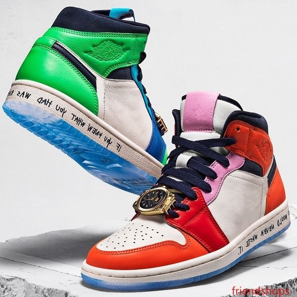 

new 1 mid wmns fearless basketball shoes women mens 1s x melody ehsani what the mandarin duck gold watch splicing sport sneakers cq7629-100