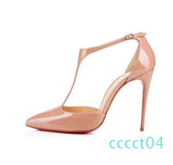 

red bottom womens handmade fashion 120mm t string pointy ankle strap high heel pump sandals black shoes 04ct