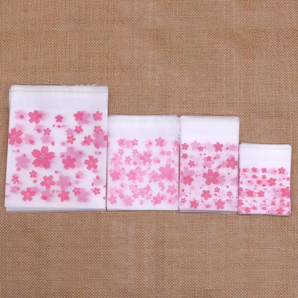 

gift wrap 50/100pcs 4 sizes plastic bags cookie candy bag self-adhesive for wedding birthday party biscuit baking packaging