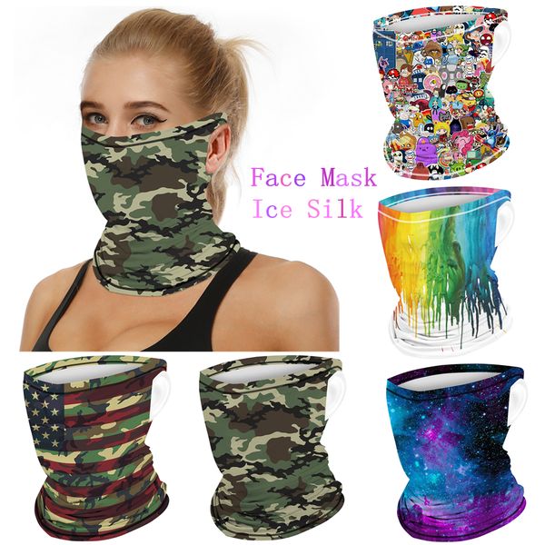 

new fashion ice silk face scarf mask sun neck gaiter breathable bandana for men women cycling hiking fishing