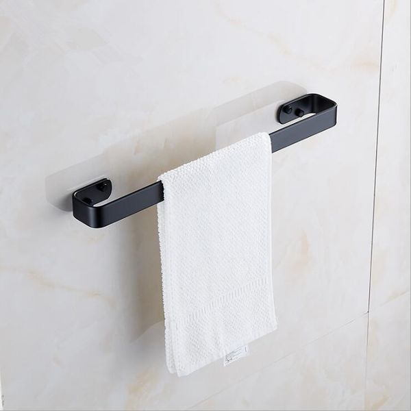 2019 Solid Space Aluminum Black Towel Bar Single Rack Bathroom Matte Wall Mounted Holder 20 30 40 50 60 Cm From Fashion Home Things