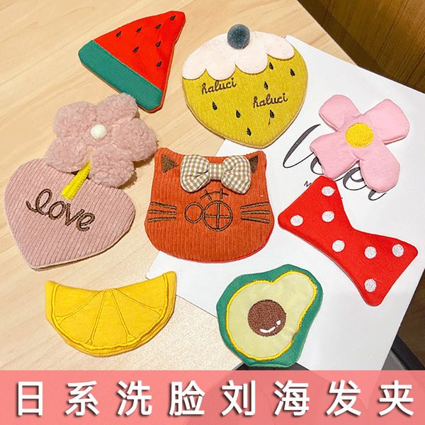 

hairpin cute fruit wash face bangs hairpin girl fresh bb clip clip side clip, Golden;white