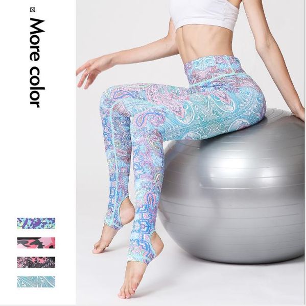 

four-stitch and six-thread digital printed yoga pants breathable fast-drying tight exercise women's fitness dance trousers, White;black