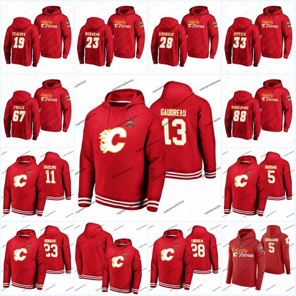 

matthew tkachuk calgary flames 2019 heritage classic hoodie jersey johnny gaudreau andrew mangiapane mark giordano mikael backlund lindholm, Black;red