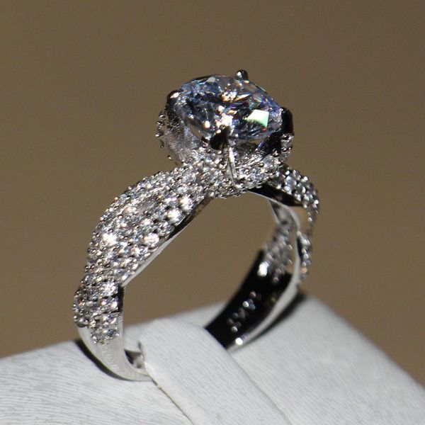 

динозавр лапка виктория вика vintage ювелирного изделия 14kt белое золото заполнено крошечный топаз женщины обручального кольцо обручального, Silver