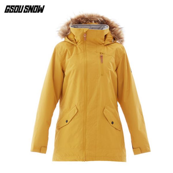 

gsou snow women ski jacket snowboard jacket winter clothing windproof waterproof outdoor sport wear female thicken thermal coat