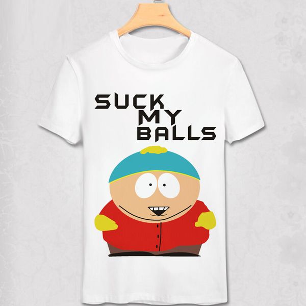 

south park t shirt geek funny design t-shirt stan marsh kenny suck my ball cartoon short tee classic anime t shirt, White;black