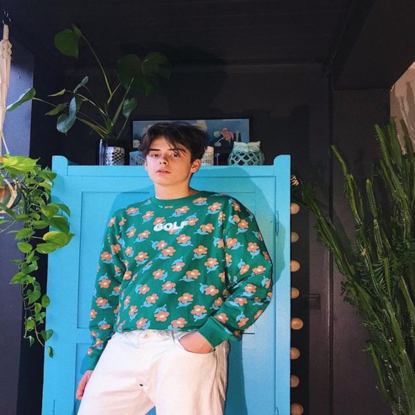 

новые мужчины crewneck golf wang flower le fleur tyler the creator толстовки с капюшоном толстовки с капюшоном бархат хлопок сгущает флис #m, Black