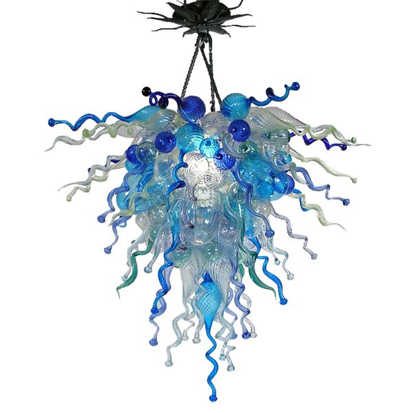 

modern murano glass chandelier blue shade color 28inch led hanging chandelier light for living room