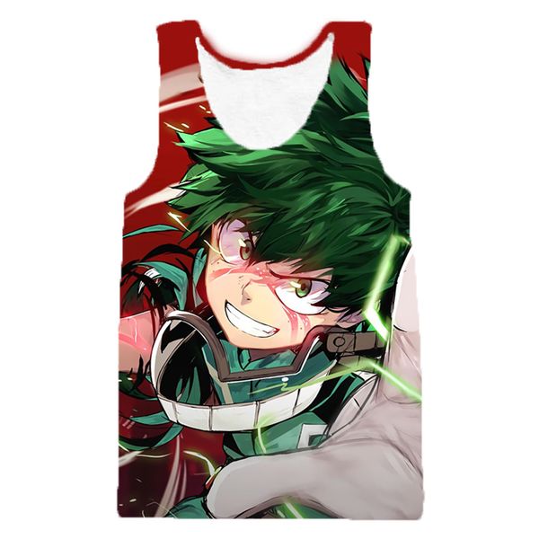 

anime my hero college 3d cool printed vest street goth wind summer vest casual men' harajuku style, White;black