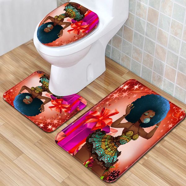 

63african women's bathroom floor mat three piece toilet carpet toilet mat set doormat bathroom antiskid mat available