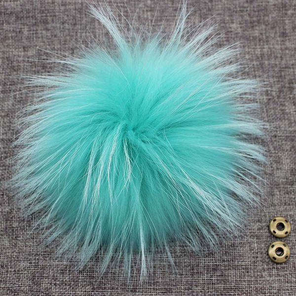 

wholesale-15cm round fluffy real raccoon fur pompoms for handbags keychains and knitted beanie cap hats genuine fur ompon pom pom