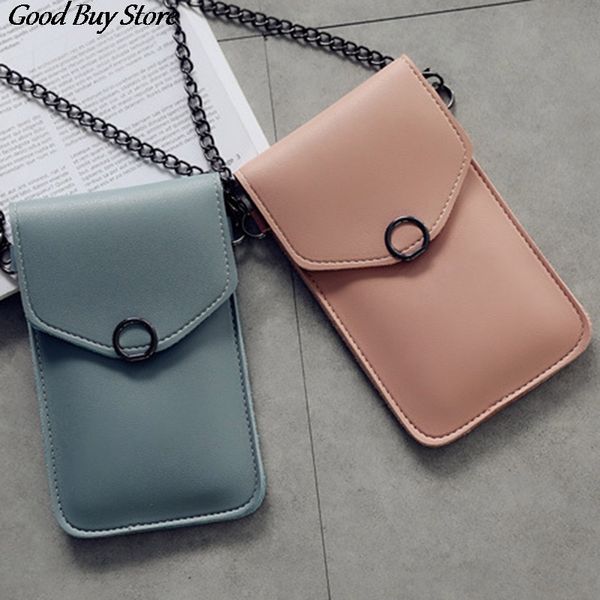 

universal phone bag women arm shoulder pocket wallet pouch girls mini crossbody bags chain purse holster smart phone handbags