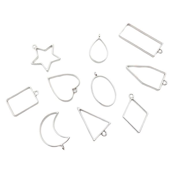 

10pcs diy jewelry hanging tags skeleton frame decor crafts ornaments, Silver