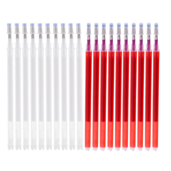 

20 pieces high temperature disappeared refill pen disappear pen for diy sewing ironing red/white, Black