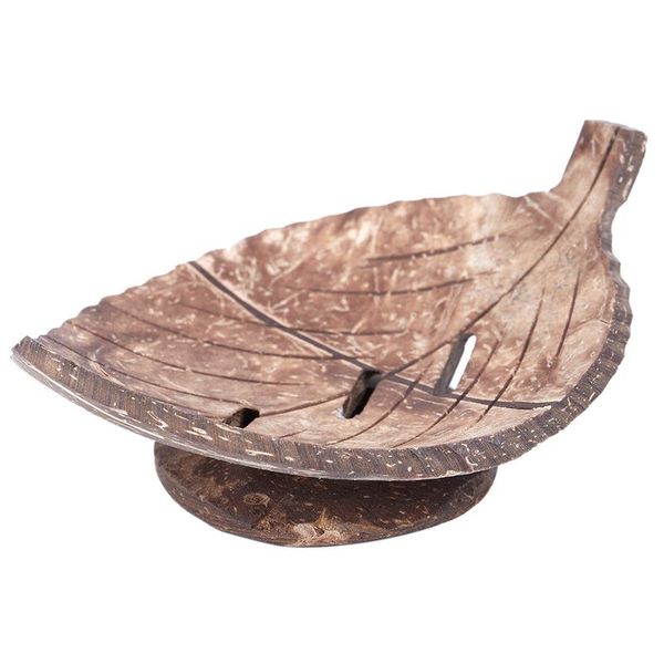 

1pc creative handmade natural wooden bathroom soap dish box container kitchen tub storage cup rack soap holder leaf