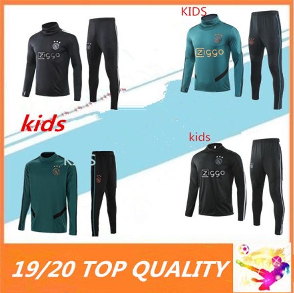 

2019 2020 kids ajax survetement soccer tracksuits 19 20 klaassen milik ajax kids football training suit jacket, Black