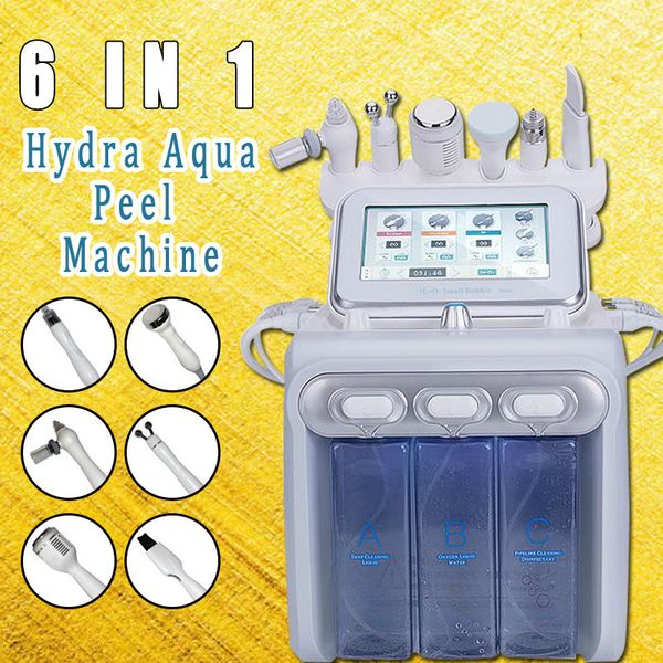 

2020 6in1 h2 o2 hydra dermabrasion aqua peeling rf bio lifting spa facial hydro microdermabrasion facial care cold hammer oxygen spray
