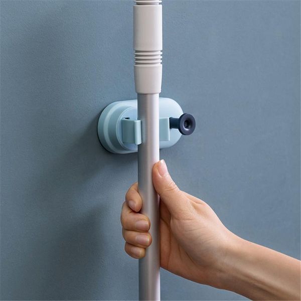 

adhesive household storage mop hook wall-mounted bathroom rack punch