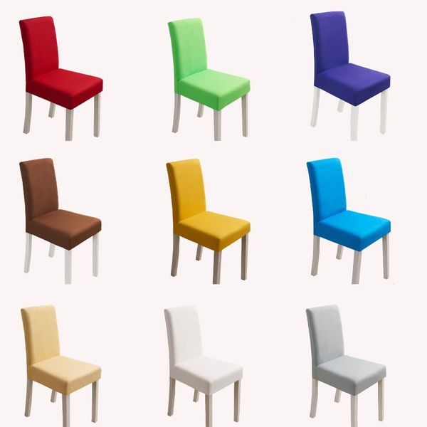 

4/6pcs modern plain color chair cover spandex stretch elastic wedding chair covers dining seat cover pastoral l