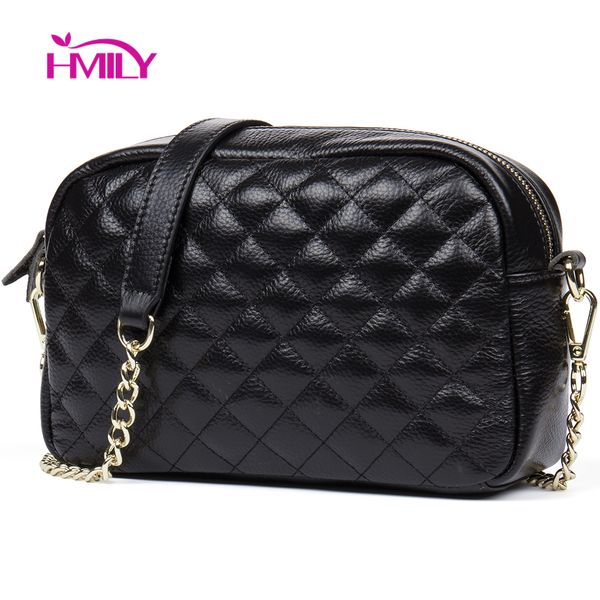 

hmily из натуральной кожи женщин сумка плед дамы crossbody сумка цепи модные cowskin малый торговый daily мешок плеча t200131