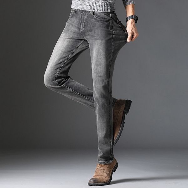

2020 spring autumn new men's wear grey jeans strench korean tight skynny pencil jean, Blue