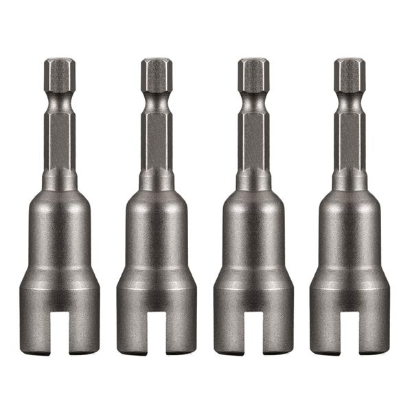 

4pcs power wing nut driver set,slot wing nuts drill bit socket wrenches tools set,1/4 inch hex shank drills bits for panel nuts