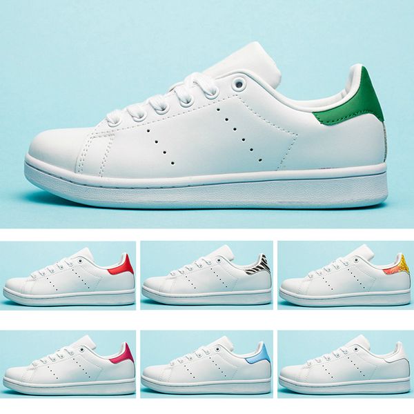 

popular Men Women Stan Casual Shoes High Quality Leather Sneakers Triple White Flower Gold Zebra Smith Outdoors Classic Flats Size Eur36-44