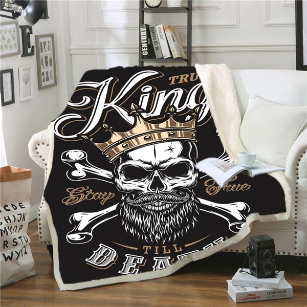 

blanket skull couverture polaire adulte throw blanket cobertor cama mantas para sofa decorativa sherpa coperta