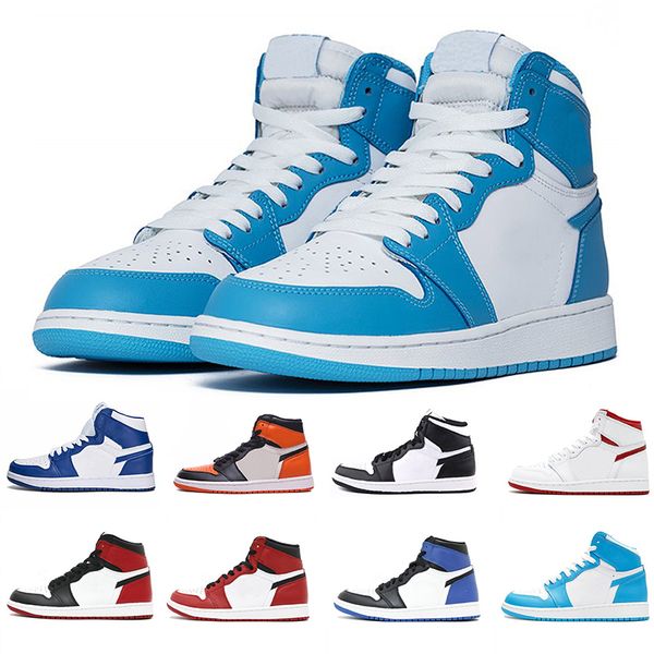 

new arrive 1 men sneakers 1s chicago black toe bred toe black white shattered backboard shadow classic basketball shoes size 40-46