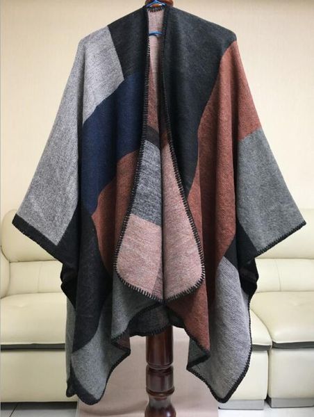 

бесплатная доставка drop покупки подражает кашемира женщин cape плаща шаль каппа палантины палантин шарф зимы женщин конструкции способа вск, Black