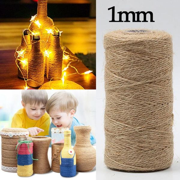 

yarn 328 feet 1mm natural jute cords for diy arts crafts gift christmas durable packing rope a21#30, Black;white