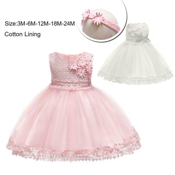 

new baby girls dress toddler flower applique tulle birthday christening dress fashion baby clothing bebe vestidos, Red;yellow