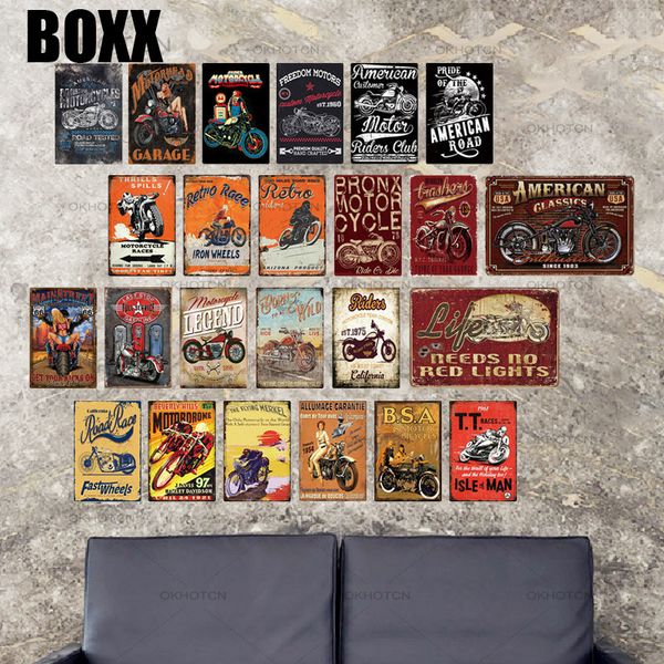 

motorcycle metal signs classic motorcycle poster vintage painting decorative wall plaque for bar pub garage decoration