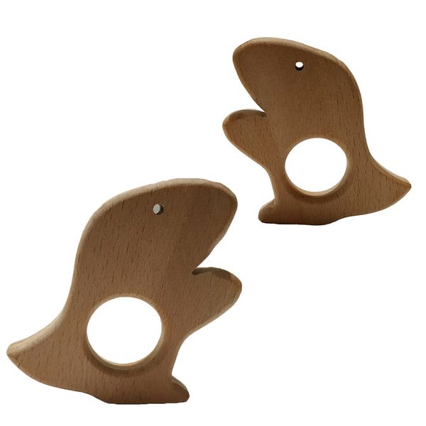 

200pcs бук деревянного динозавр прорезыватель неполного изготовление food grade детского вуд кольцо прорезыватель diy подвеска уход ожерелье