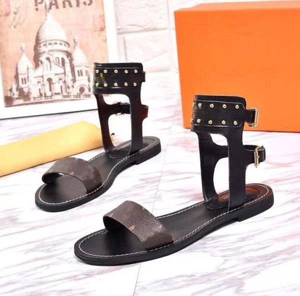 

2019 striking gladiator style plain calf print leather flat canvas norma sandal leather outsole perfect urban ladies sanda 0l0v20, Black