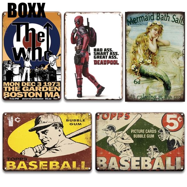 

2020 deadpool чаплина фильмы metal tin вход vintage decor ретро baseball железный картина pub bar man cave комната home decoration