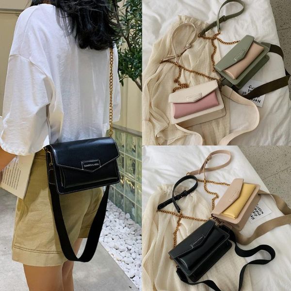 

womens flap bag patent leather crossbody phone bag solid color women shoulder hand bolsas de mujer#sw