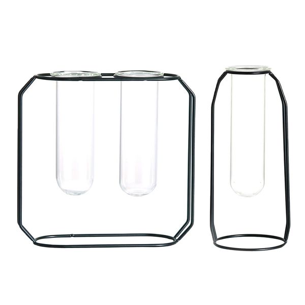 

2pcs hydroponic water flower vase flowerpot for home garden decor black