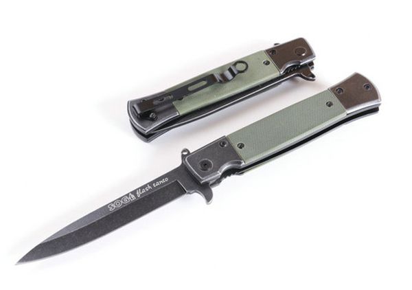 

SOG KS931A Flipper Tactical Folding Knife 5Cr13 Blade Army Green Handle Outdoor Gear Camping Hunting Gift Knives Tool Very Sharp P175F Q