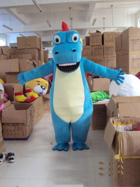 2020 costumi della mascotte del dinosauro blu di vendita calda della fabbrica costumi della festa a tema di Natale di compleanno mascotte del vestito operato di carnevale