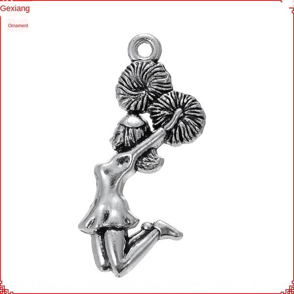 

cheerleading captain alloy christmas cheerleading captain pendant girl girl alloy christmas pendant, Slivery;white