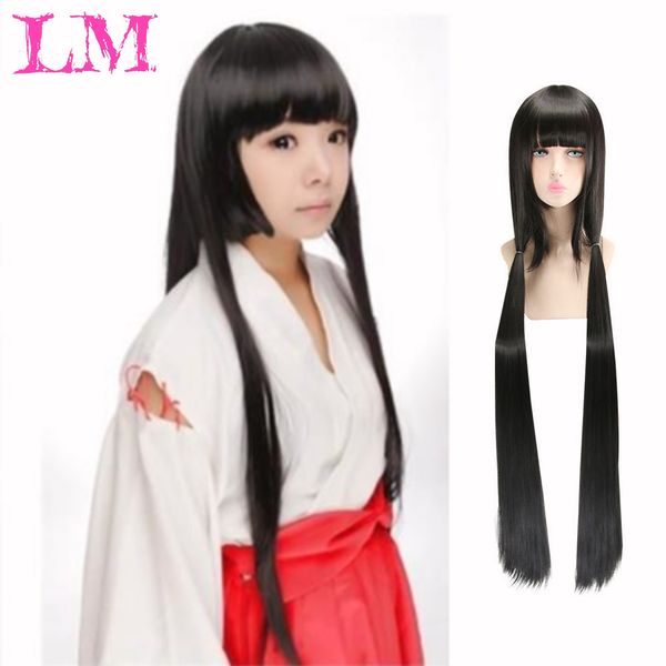 

lm fashion trend 120cm long anime hell girl enma ai straight black synthetic hair cosplay wig heat resistance fiber