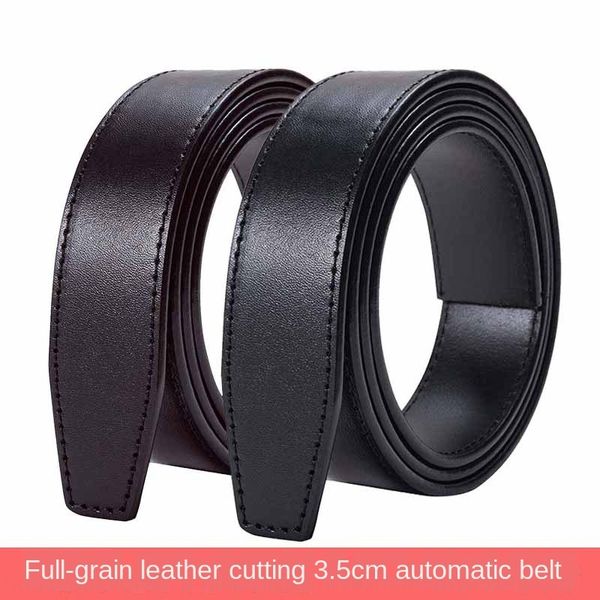 

men's layer cowhide automatic buckle strip business car line automatic belt body buckle-leather men's belt, Black;brown