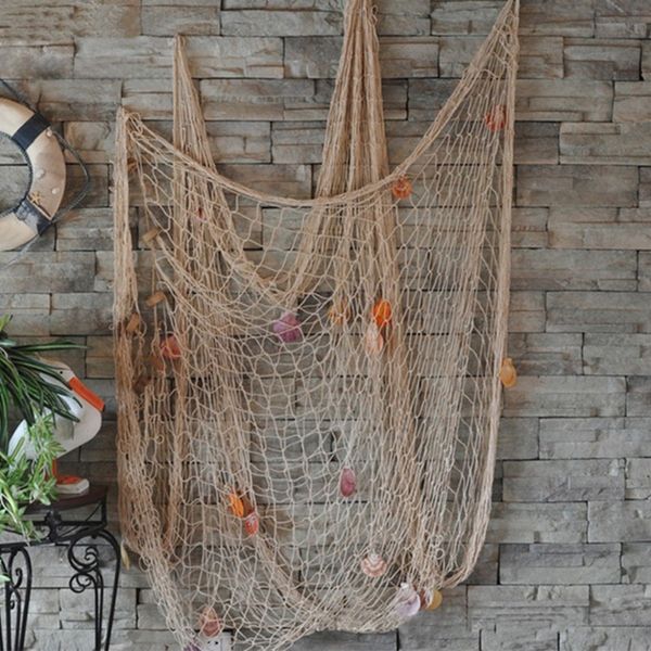 

fishing net sea beach shell hanging home wall decoration nautical ocean theme