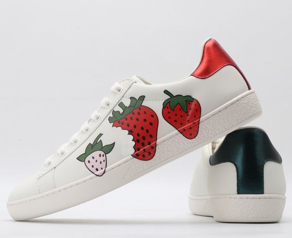 

new luxury men and women ace brand designer shoes embroidered bee fashion classic casual lace box, Black