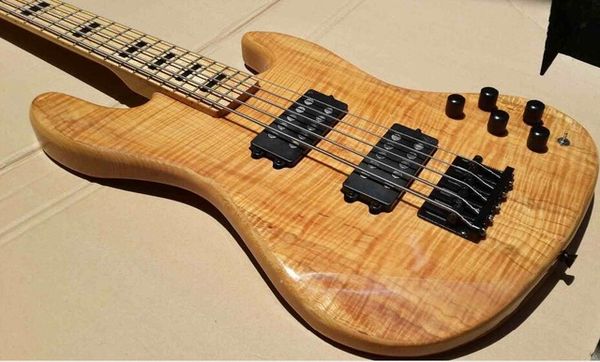 

Whole ale flame maple 5 tring electric ba guitar acou tic electric guitar mu ical in trument